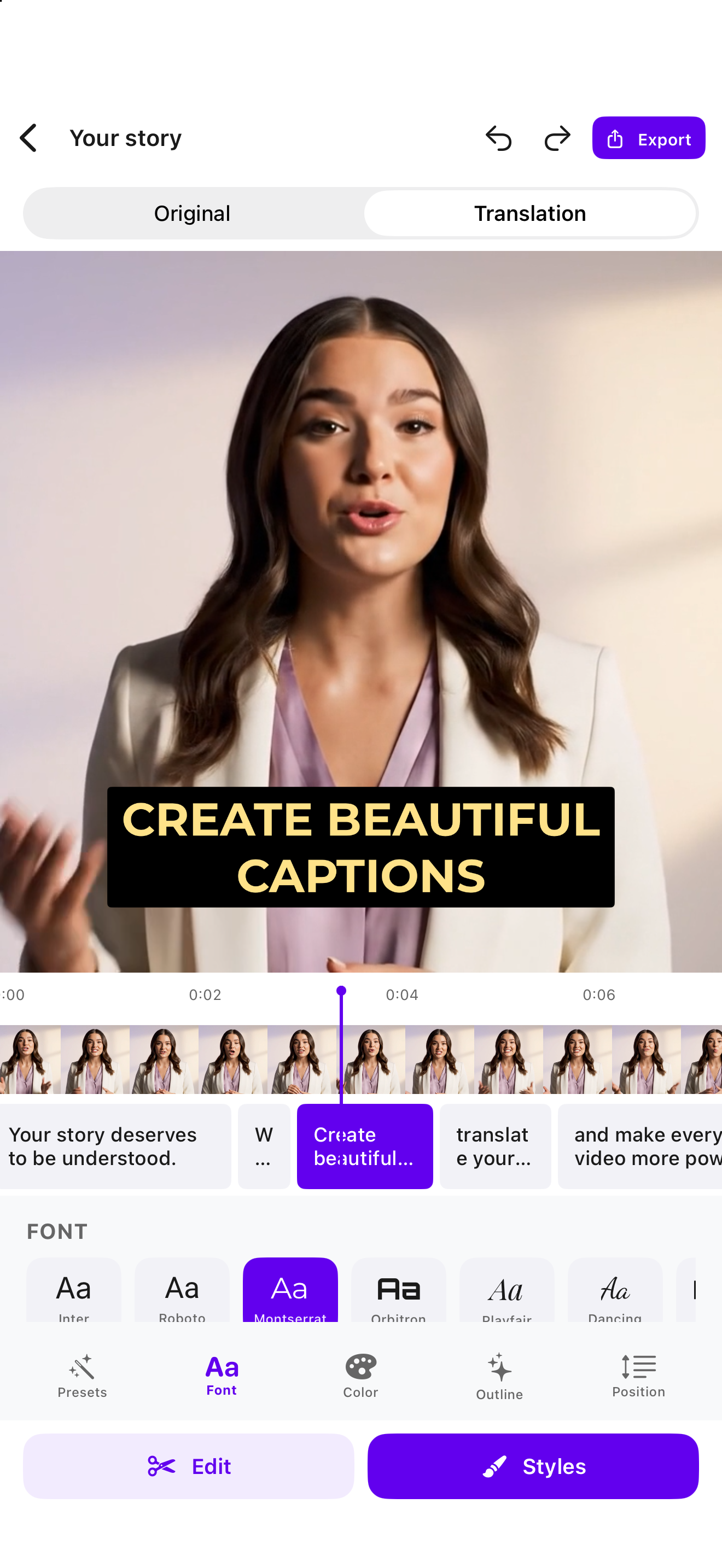 Subtillo app interface